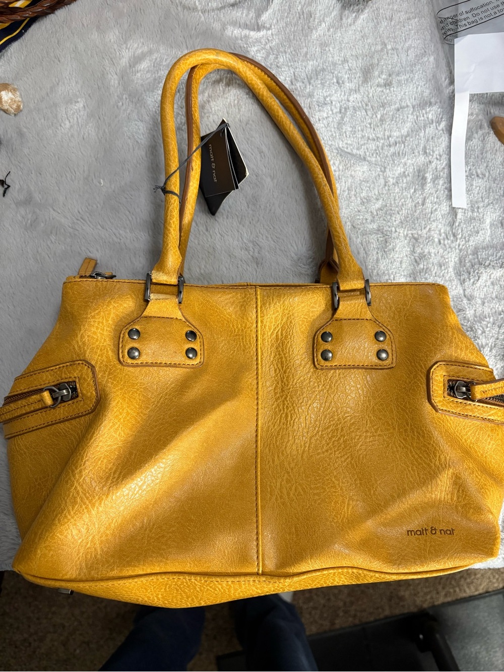 Matt & Nat Bright Mustard Yellow Vegan Leather Tote